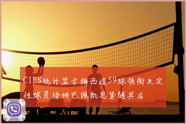 CIES统计显示梅西造59球领衔决定性球员榜姆巴佩凯恩紧随其后