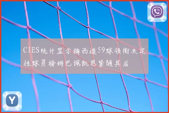CIES统计显示梅西造59球领衔决定性球员榜姆巴佩凯恩紧随其后