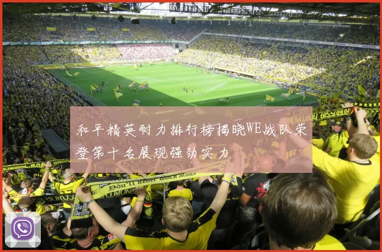和平精英耐力排行榜揭晓WE战队荣登第十名展现强劲实力